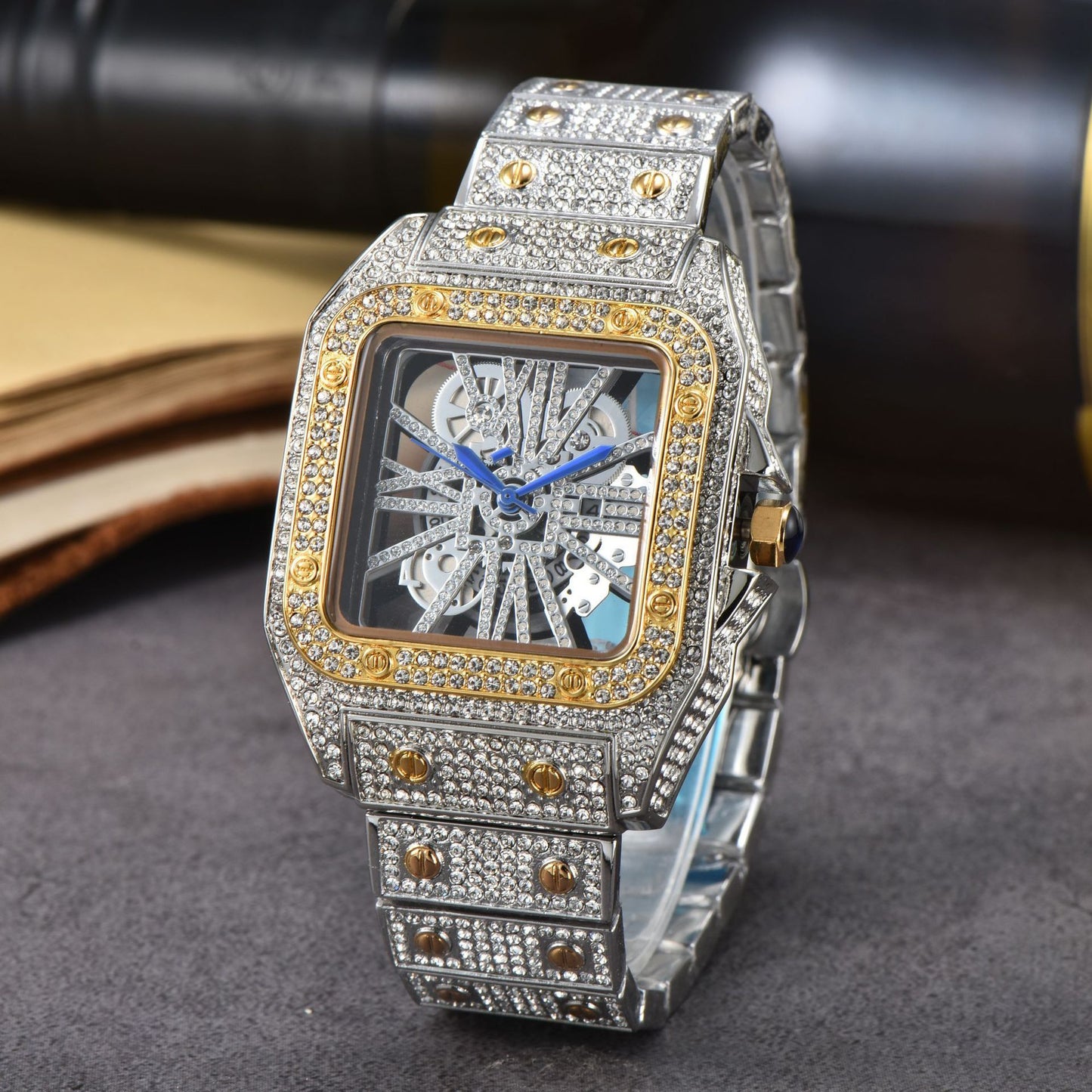 Reloj de mujer con correa de acero y diamantes de moda