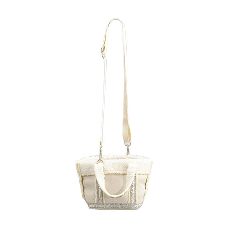 Autumn And Winter Woolen Bucket Bag Female Special-interest Design