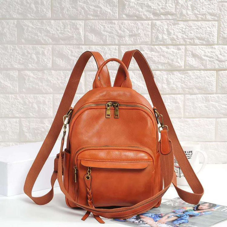 Retro Soft Leather Fashion Backpack