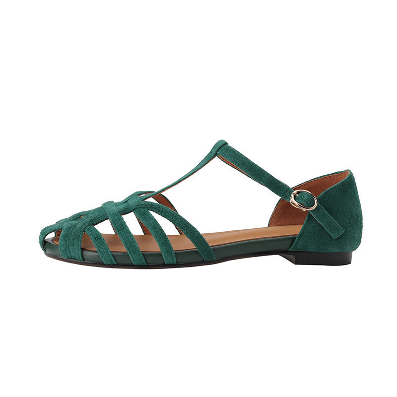 Retro Artistic Style Woven Closed Toe Sandals For Women