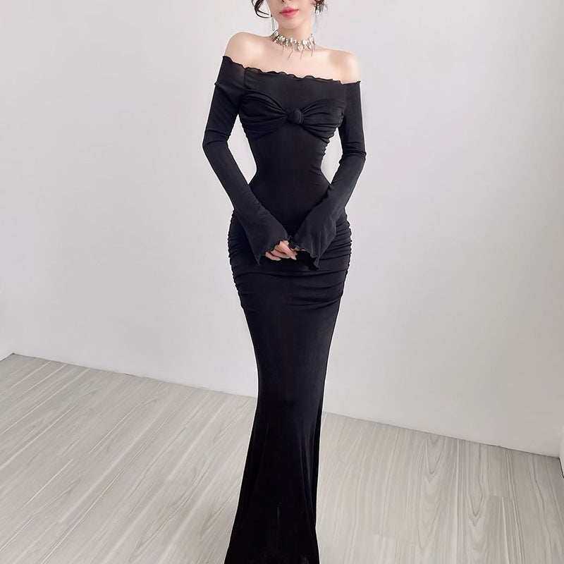 Fashionable Elegant Sexy Slim-fit Off-shoulder Chest Dress