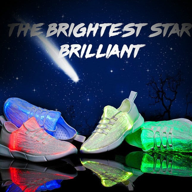 New Led Fiber Optic Bar Shoes For Girls Boys Men Women