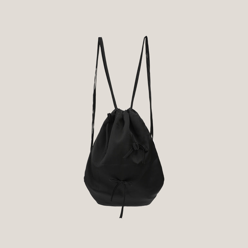 Silk Bow Drawstring Backpack Women's Cloth Bags