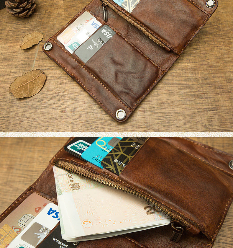 Handmade Cowhide Full Leather Large Capacity Wallet