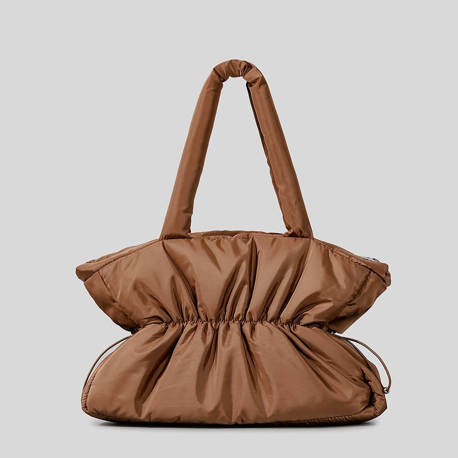 Soft Lightweight And Large Capacity Pleated Drawstring Handbag For Women