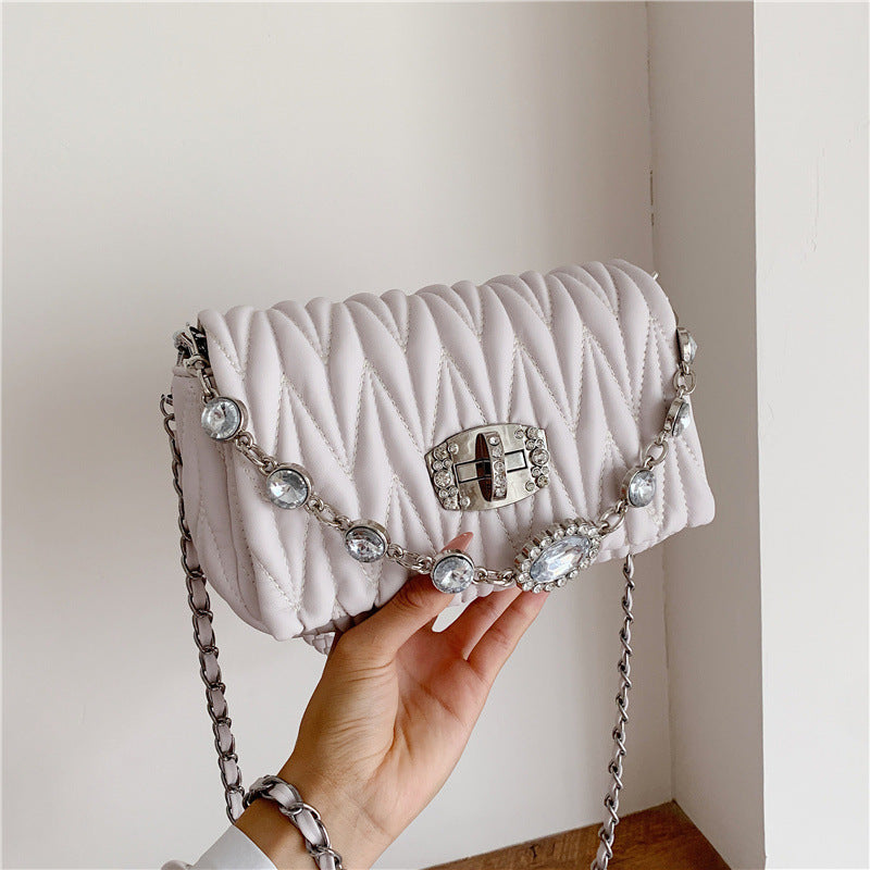 Fashion Simple Rhinestone Women's New Chain Messenger Bag