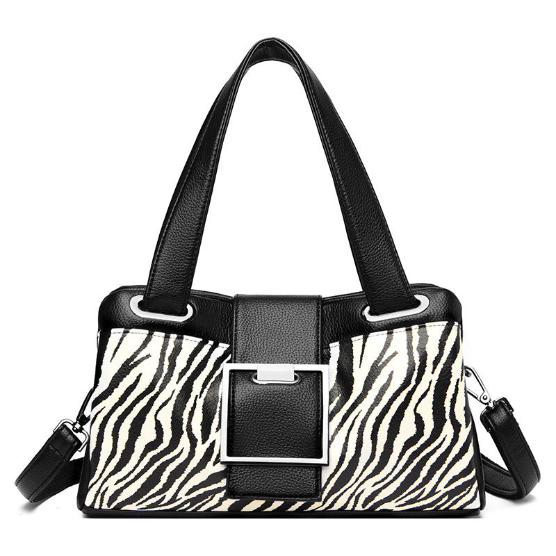 Leopard Print Soft Leather Fashion Shoulder Messenger Bag