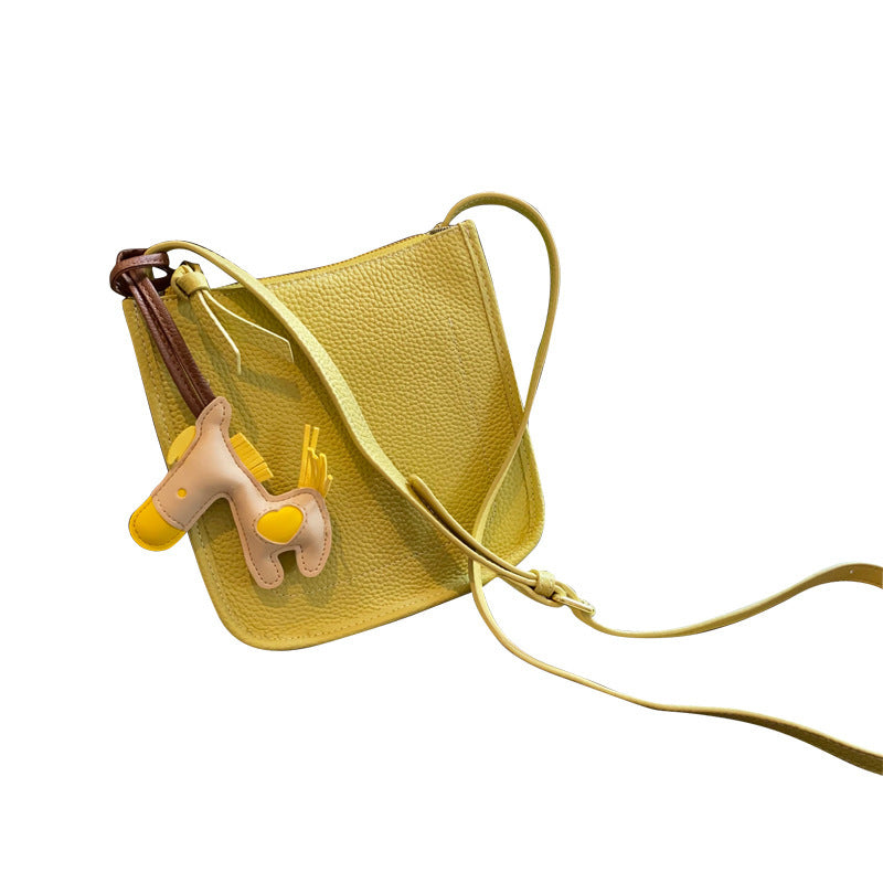 Bolso tipo cubo de gran capacidad con estampado de lichi para mujer