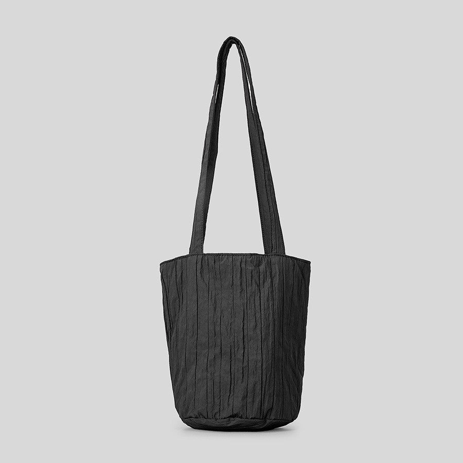 Bolso tipo cubo plisado con rayas verticales sencillas de moda para mujer