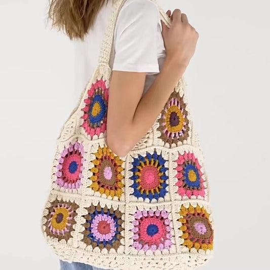 Women's Fashion Crochet Tote Shoulder Bag