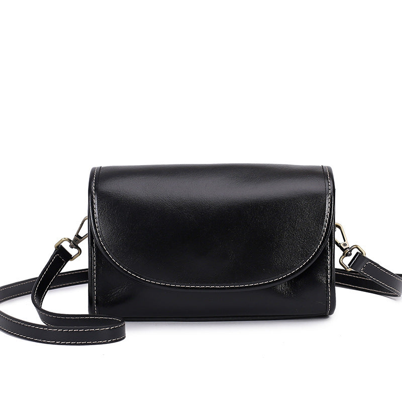 Simple Girl Commuting Cowhide Messenger Bag