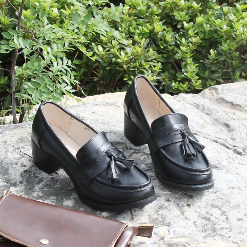 Women's Round Head Leather Shoes