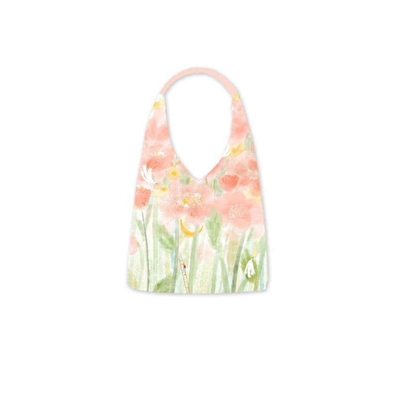 Illustration Canvas Bag Shoulder Bucket Bag