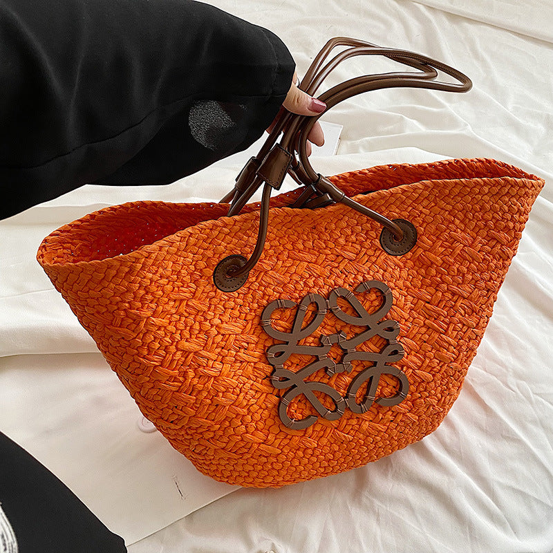 Straw Casual Woven Holiday Tote Bag Ladies Niche