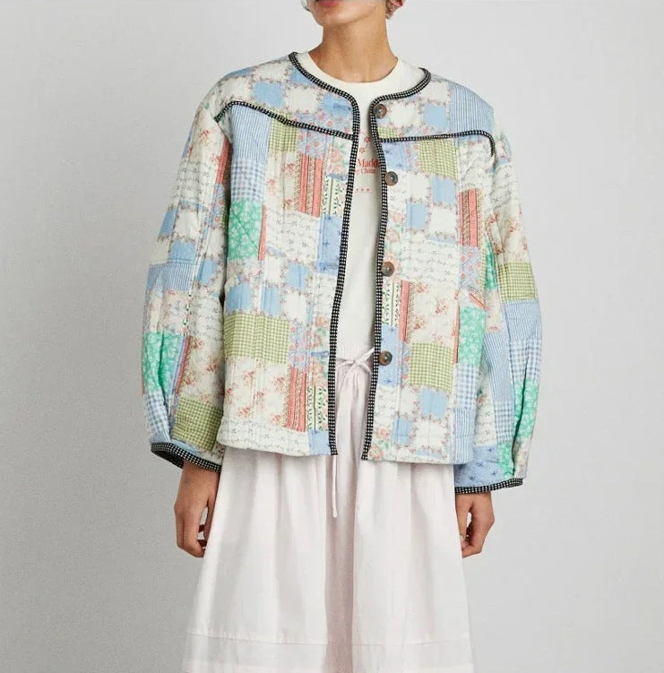 Women's Printed Edging Cotton Jacket