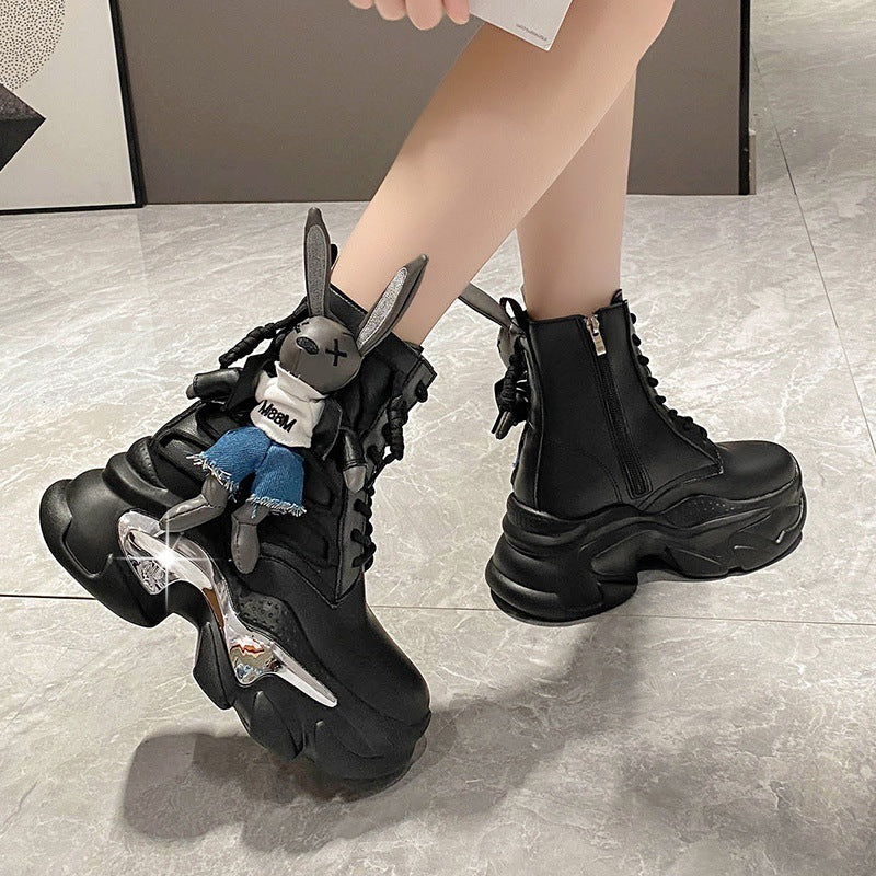 Biker Women's Boots Cartoon High Tops