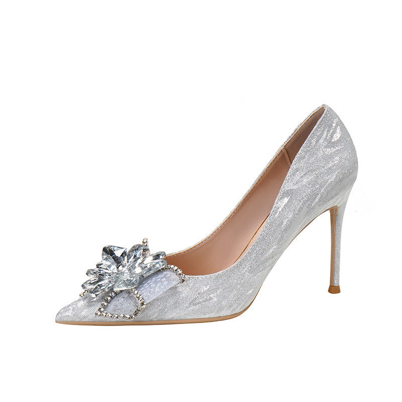 Women's Fashion Crystal Bridesmaid High Heels