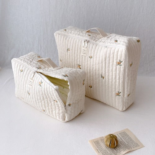 Zipped Embroidered Cotton Dye Trolley Bag