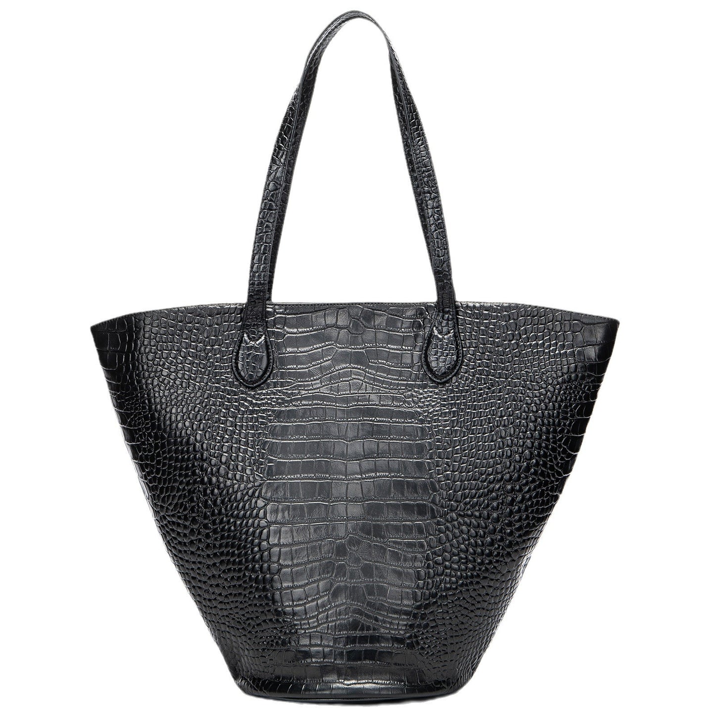 Bolso de mano para mujer con diseño de cocodrilo, de gran capacidad, cilíndrico, Advanced Sense