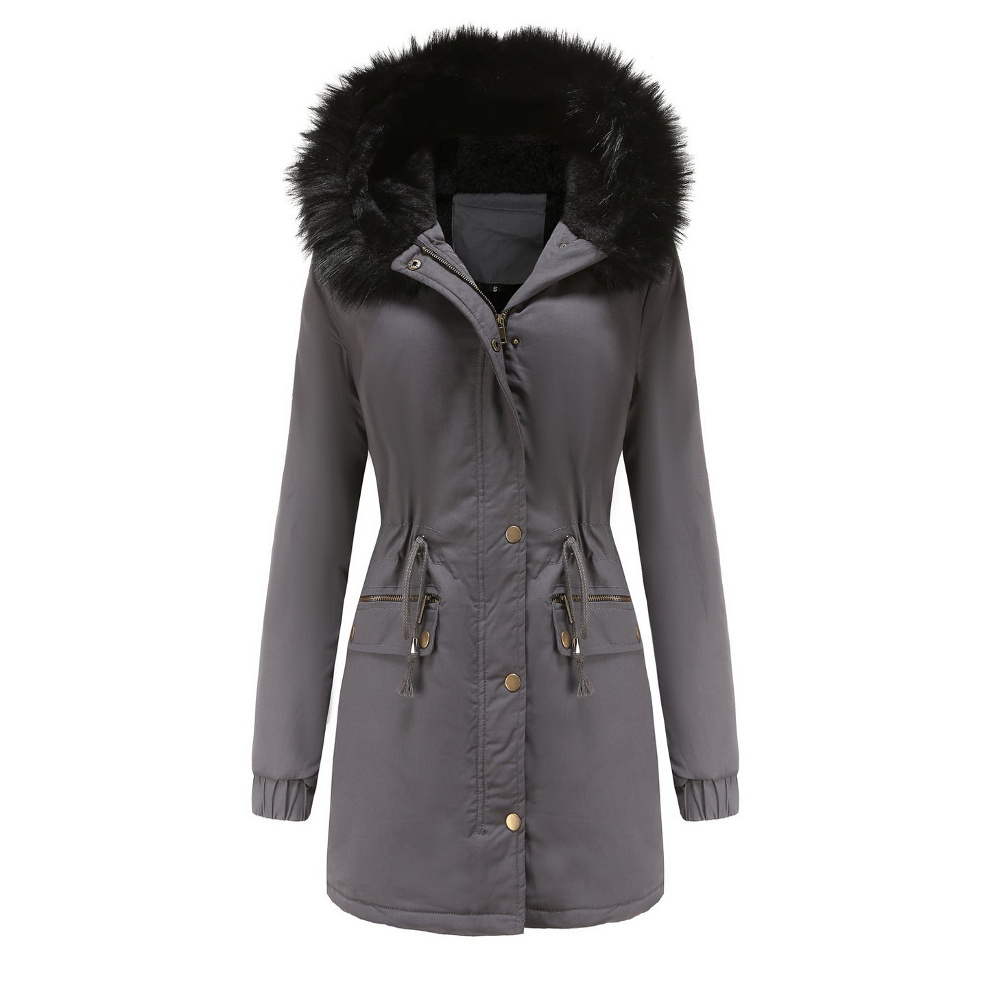 Women's Mid-length Fur Collar Coat Parker Cotton-padded Coat