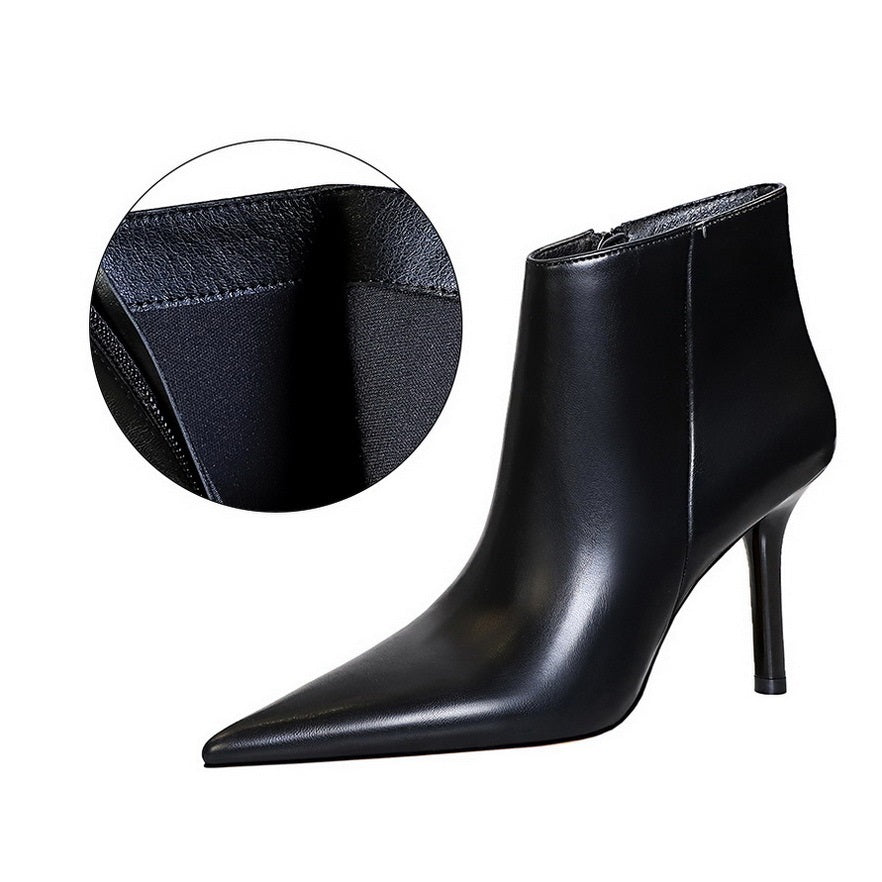 Fashion Slim Super High Heel Pointed Winter Side Zipper Women's Boots