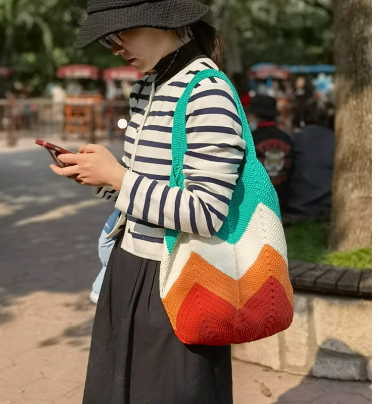 Shoulder Bag Casual Diy Handmade Spring And Summer New Vegetable Basket Woven Bag