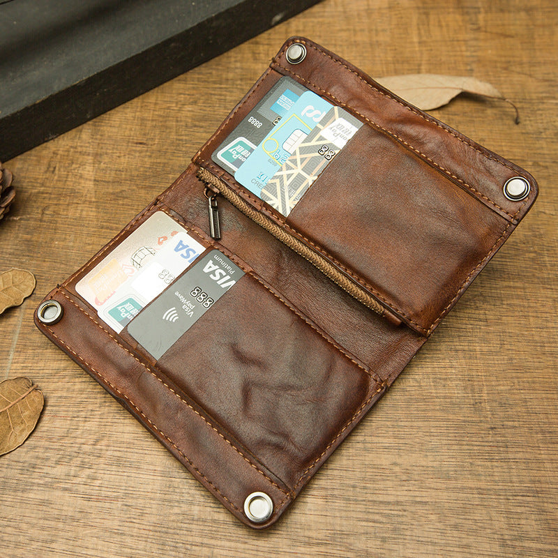 Handmade Cowhide Full Leather Large Capacity Wallet