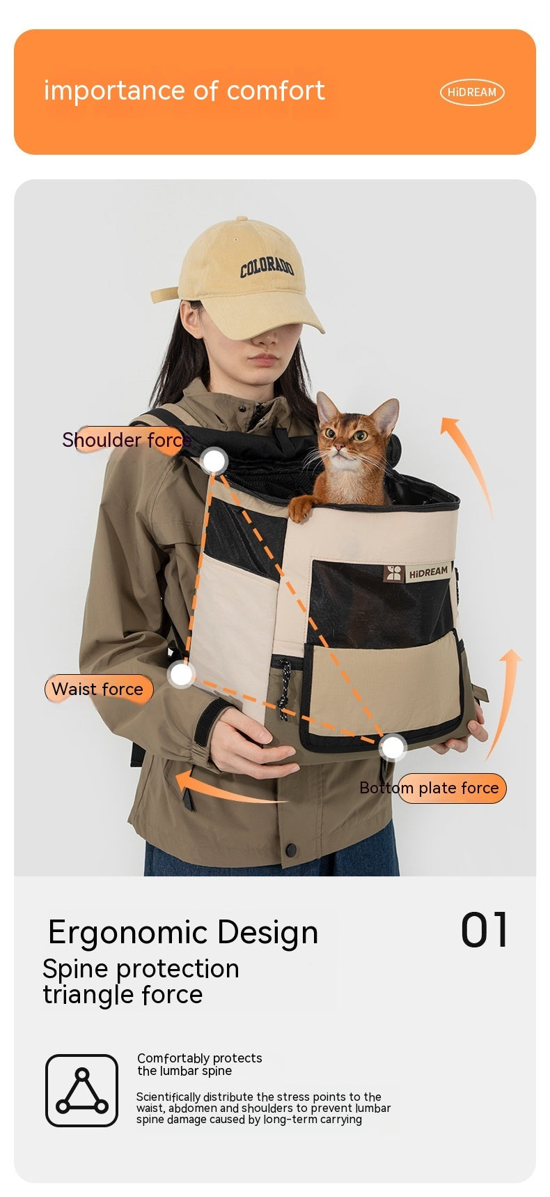 Pet Backpack Shading And Ventilation Portable Flight Case